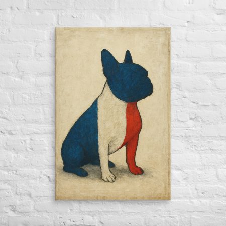 Pride of France: French Bulldog Silhouette on Canvas