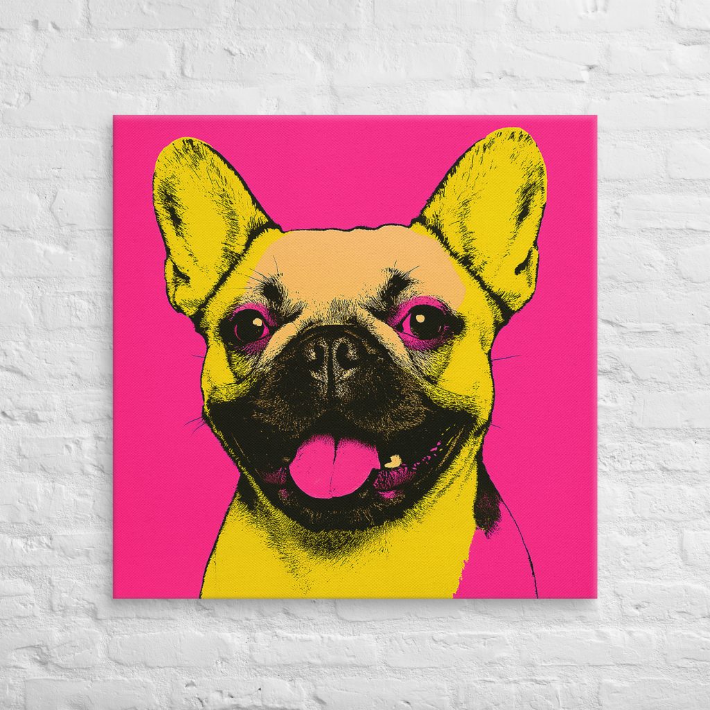 "Frenchie Marilyn" Canvas by DK Bulldogs